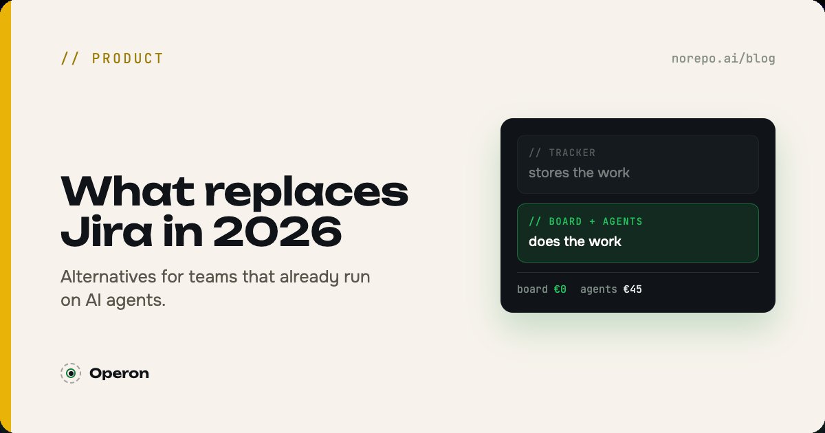 Тёмная обложка «Чем заменить Jira в 2026» с канбан-доской и значком AI-агента